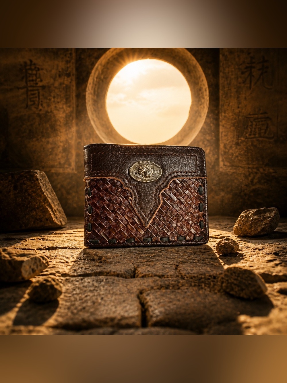 NWT Texas West Premium Genuine Leather  row  Western Tri-Fold Men’s Wallet